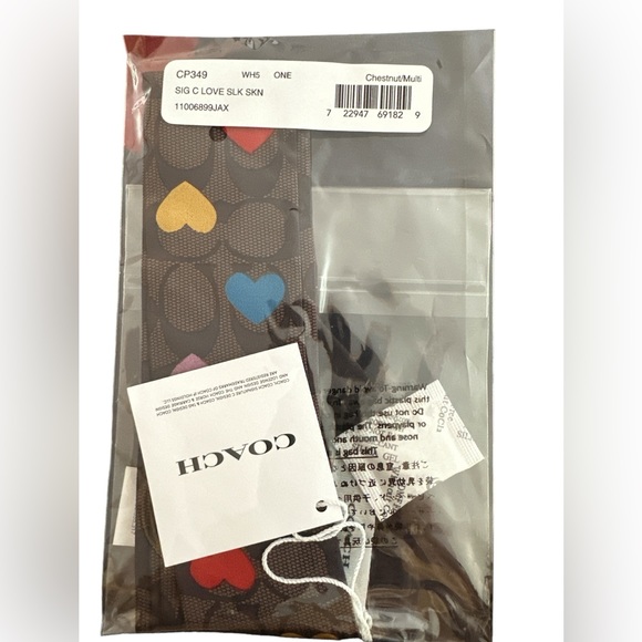 NWT Coach Signature Love Print Silk Skinny Scarf - Picture 3 of 3